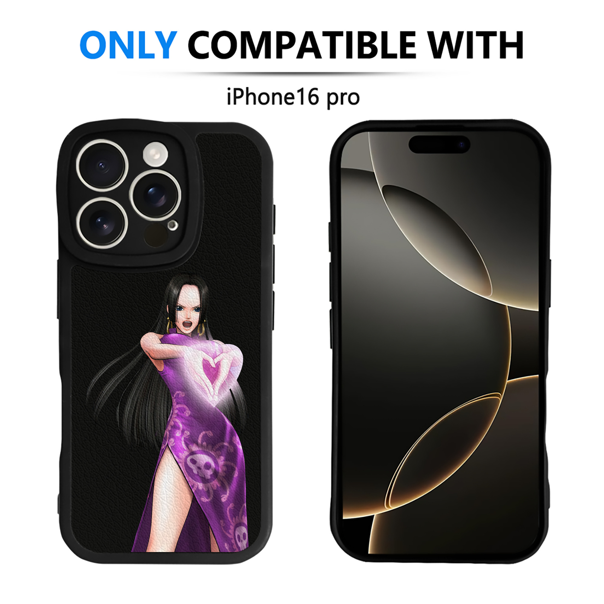 （画像用） ワンピース ボア・ハンコック ONE PIECE Boa·Hancock 【iPhone 16シリーズ対応】シリコンスマホケース（レザー調） 材質：シリコン